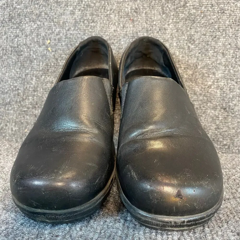 KEEN MORA Service Slip On Clog 1013777 Black Leather Womens 9 Rocker Bottom